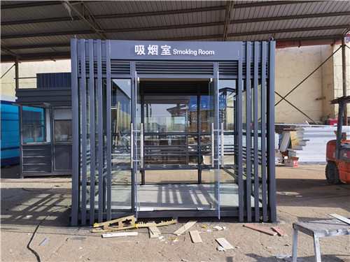 泸州内蒙古工厂吸烟亭玻璃吸烟室完工